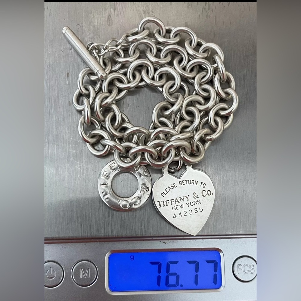 Vintage Tiffany Co. Necklace, Return to Tiffany Heart Toggle Necklace 16”